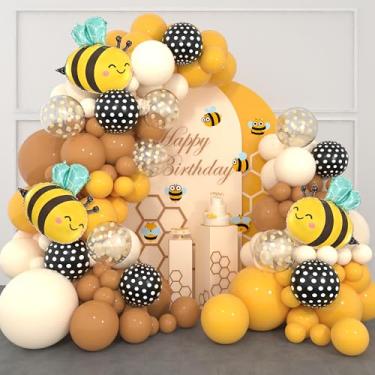 Imagem de Bumble Bee Balloon Garland Kit,Yellow Coffee Black and Beige Bee balloon arch for Sweet Honey Bee Baby Showers,Gender Reveal Mama to Bee Party Fall Wedding Birthday Party Supplies
