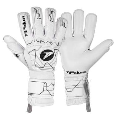 Imagem de Luva de Goleiro Campo Profissional Poker Champion 9 Extended, Branco, 