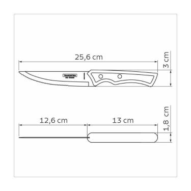 Imagem de Faca Para Churrasco Jumbo Tramontina Inox Castanho 5''