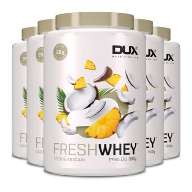 Imagem de Kit 5 Whey Protein Fresh Dux Abacaxi e Coco 900g