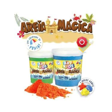 Imagem de Areia Mágica Art Kids 1 Molde Grátis 200g Sortido ACRILEX