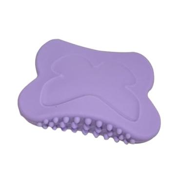 Imagem de oshhni Escova facial Gua Sha antiderrapante, pente portátil versátil, ferramenta leve de massagem manual, prancha de silicone Guasha para SPA doméstico, Roxo