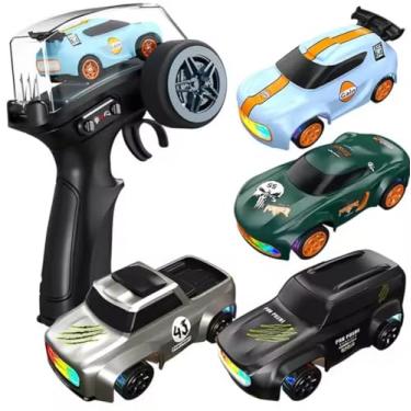 Imagem de Remote Control Car Drift RC, 2.4GHz 1:64 Scale, 4WD High Speed Race Car with LED Lights, Drifting Tires or Speed ModeTires, Type C Charging (K13 - Cyan)