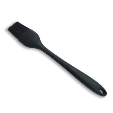 Imagem de Pincel Culinário Ergonômico 28cm em Silicone Cozinha Reforçado Antiaderente Profissional (Preto)