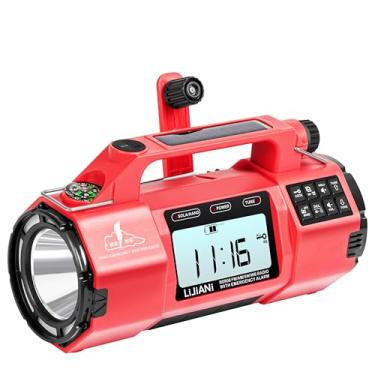 Imagem de Rádio meteorológico FM/AM/SW de bolso, lanterna/alto-falante grande com melhor recepção, alimentação por bateria AA, mini sintonização digital