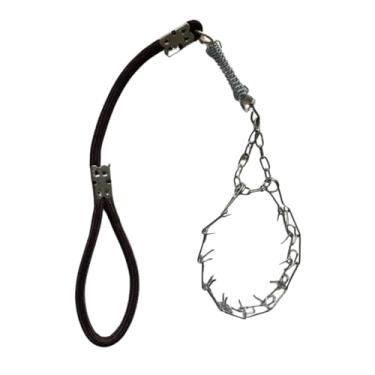 Imagem de Coleira para cachorros com pino regulável prong collar guia cachorro grande super reforçada guia para cães de médio(Marrom)