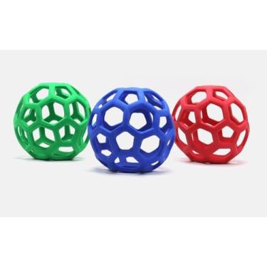 Imagem de Feill Bola de petisco de cavalo, alimentador de cabra, brinquedo de alimentação suspenso, para cavalo, cabra, ovinos, alivia o estresse (azul)