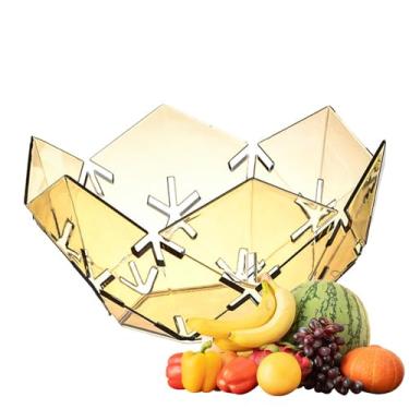 Imagem de Cesta de Fruteira - Tigela porta-frutas transparente com recorte de flor | Bandeja de armazenamento com abertura grande para doces, frutas, pães, vegetais e lanches Thaely
