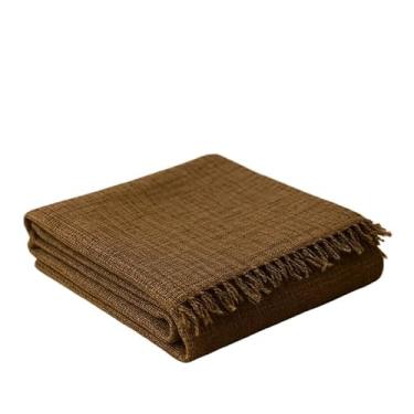 Imagem de Manta para Sofá Grande 2,20m x 1,50m – Tipo Capa em Algodão Decorativa e Protetora(MARROM BROWNIE)