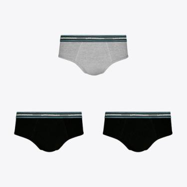 Imagem de Kit 3 Cuecas Lupo Slip Algodão Com Elastano 00524-089, Preto, Cinza, P
