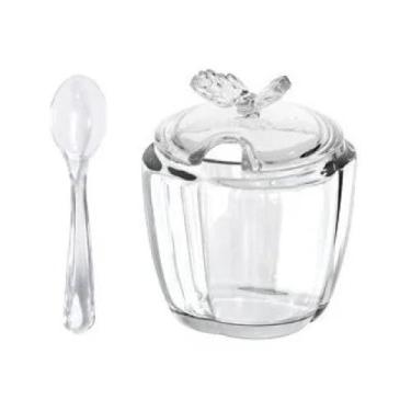 Imagem de Açucareiro de Vidro com Colher Butterfly 11cm Wolff