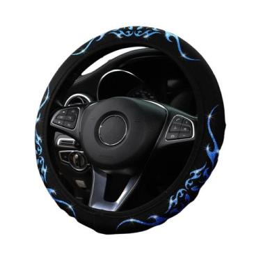 Imagem de Capa De Volante Automotiva Em Tecido Dinâmico Com Totem De Chama Brilh