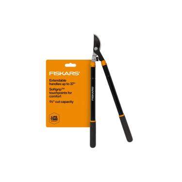Imagem de Fiskars Aparadores para aparar árvores, resistentes, com cabo extensível (alcance de 62 a 94 cm), lâmina de aço bypass afiada, cortador de galho de árvore de até 3,8 cm de diâmetro de capacidade de