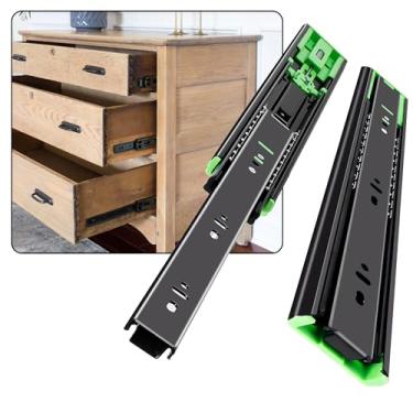 Imagem de RUYUFE Corrediças de gaveta de 55,88 cm com rolamento de esferas de extensão total trilhos de gaveta lateral de fechamento macio gaveta resistente 3 corrediças de gaveta para armário de cozinha 45,4