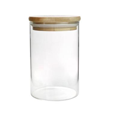 Imagem de Pote Hermético De Vidro Com Tampa De Bambu 450ml