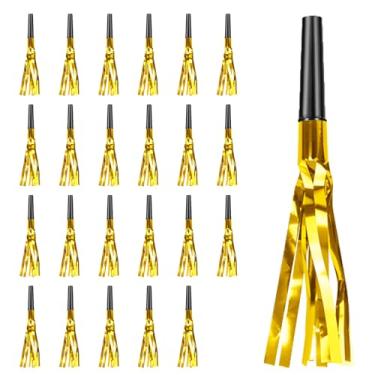 Imagem de Gold New Years Noise Makers 24 PCS Glitter NYE Party Blowers Blowouts New Years Eve Games Favors Supplies Birthday Pep Rally for Adult Prank Graduation Sporting Events Horns Noisemakers Accessories