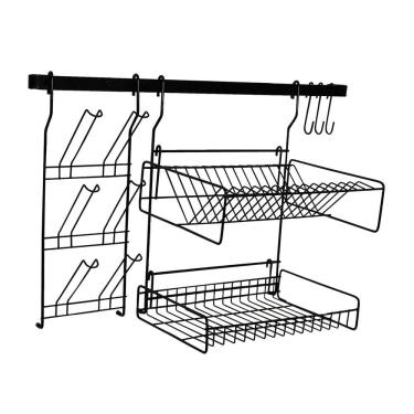 Imagem de Escorredor Suspenso De Louças Aço Barra Modular Cook Home