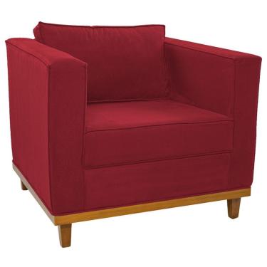 Imagem de Poltrona Decorativa Europa Suede Vermelho