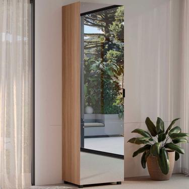Imagem de Sapateira Versa Home 1 Porta 5 Prateleiras com Espelho Freijó - Telasul
