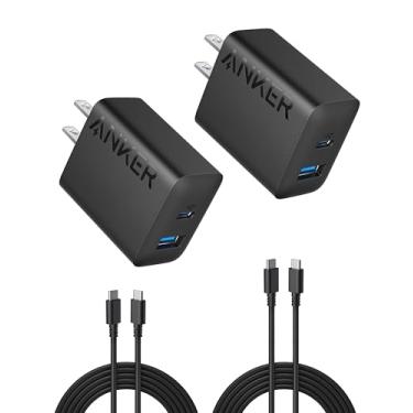 Imagem de Carregador para iPhone 15, carregador Anker USB C, pacote com 2 carregadores de parede USB de porta dupla de 20 W, bloco de carregador USB C para iPhone 15/15 Pro/15 Pro Max/iPad Pro/AirPods e mais