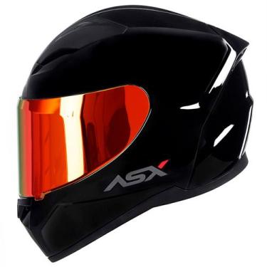 Imagem de Capacete Fechado ASX City Solid Preto Brilho com Viseira Colorida Lara