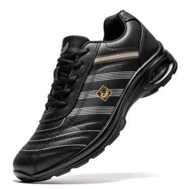 Imagem de U.Ofeiy Tênis masculino profissional com cadarço e ajuste no arco, casual, antiderrapante, sem pontas, tênis esportivo para caminhada ao ar livre, Y preto, 46