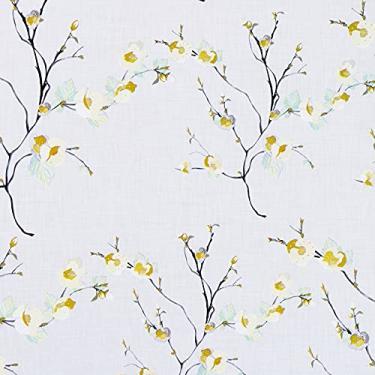 Imagem de Papel de parede floral bege Wenmer 45 cm x 500 cm Bege Floral de 45 cm x 500 cm Papel de parede removível floral moderno para quarto, armários, cozinha, escada