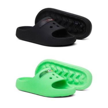 Imagem de Kit 2 Chinelo Slide Infantil Papete Confortavel Personagem Desenho Ani