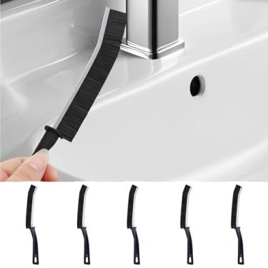 Imagem de Escova de limpeza de fendas, escova de lacuna estreita com cerdas de liga para uso doméstico, escova de limpeza para espaços apertados e cantos (5 peças)