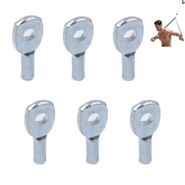 Imagem de Cbhoktyue 6 peças de acessórios de corda de cabo de rolha esférica para acessórios de máquina de cabo, cabos de 5 mm equipamentos de fitness, junta de porta de corda de fio para academia em casa (6