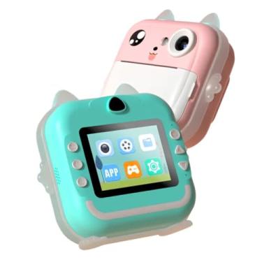 Imagem de Câmera Digital Infantil com Impressão Instantânea COM CARTÃO DE MEMÓRIA 16GB, 20MP, Tela LCD 2,4", Rosa, Jogos Educativos e Molduras Divertidas