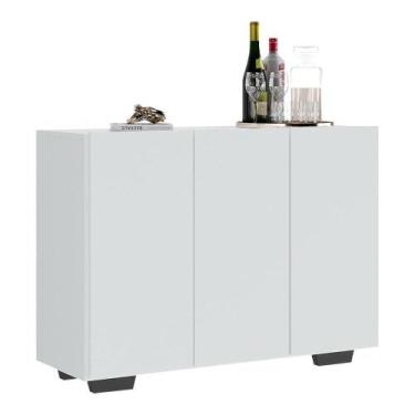 Imagem de Aparador Buffet 3 Portas Multimóveis V1010 Branco/Preto - MULTIMOVEIS