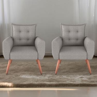 Imagem de Jogo De Poltronas Decorativas Park Linho Cinza