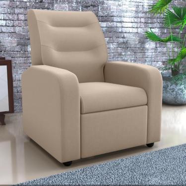 Imagem de Poltrona Reclinável Decorativa Jersey Veludo Light Bege