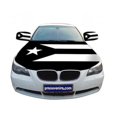 Imagem de Capa de capô de carro, bandeira de capô de carro de 1,2 x 1,5 m, ajuste universal, poliéster elástico, elástico, capas de capô automotivo patriótico, presentes patriotas (bandeira preta e branca de