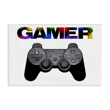 Imagem de Stupell Industries Arte de parede Gamer with Rainbow Splatter, design por Marcus Prime, 61 x 91 cm