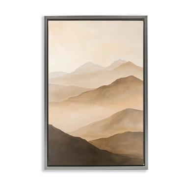 Imagem de Stupell Industries Moody Mountains Foggy Landscape Gold Framed Floater Canvas Wall Art, design by Petal Prints Design, 25 x 17
