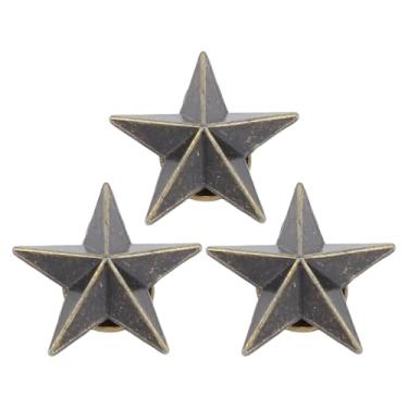 Imagem de SUNGOOYUE Conjunto de Rebites Estrela de Liga Durável, Pinos de Estrela de 5 Pontas, Fácil Instalação para Chapéu de Roupas Artesanais de Couro, 50 Conjuntos (Latão Antigo)