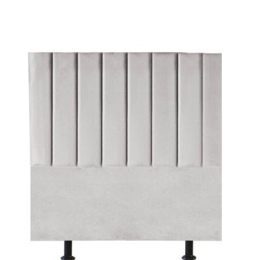 Imagem de Cabeceira Estofada Carla 100cm Solteiro Para Cama Colchão Box Quarto Suede Cinza Claro - Aurora Line