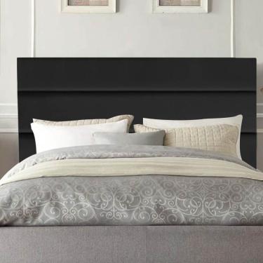 Imagem de Cabeceira Estofada Argentina Queen Corino 160x126x11cm Preto Aurora Line