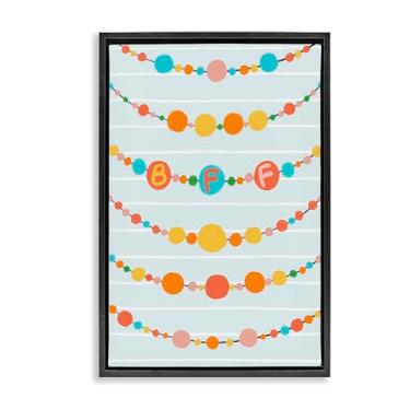 Imagem de Stupell Industries Arte de parede em tela flutuante marrom com contas de amizade BFF, design de Connie Summers, 25 x 17