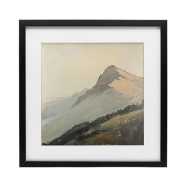 Imagem de Stupell Industries Mountain Vista Cliff Landscape Impressão emoldurada preta sob vidro, design por Petal Prints Design, 13 x 13