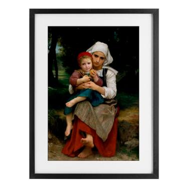 Imagem de Stupell Industries Impressão emoldurada clássica Bouguereau Brother & Sister Black Under Glass, design por William Adolphe Bouguereau, 23 x 17
