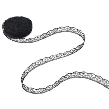 Imagem de Fita de Renda Preta com Folhos para Artesanato, 9,14 m Bordada para Costura Ideal Vestidos Noiva Bouquets Embalagens Presentes Artesanato DIY e Decoração de Costura