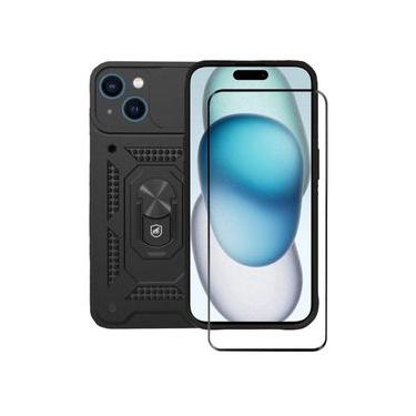 Imagem de Kit Capa Dinamic Cam Protection e Pelicula Coverage 5D Pro Preta para iPhone 15 Plus - Gshield