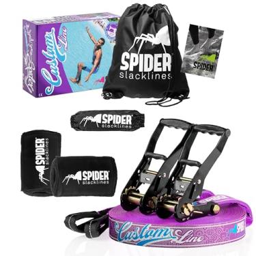 Imagem de Spider Slackline s - Kit Slackline personalizado para slackliners experientes ou pela primeira vez com equilíbrio - Conjunto completo de tiras de comprimento de 35 m com catracas 2X