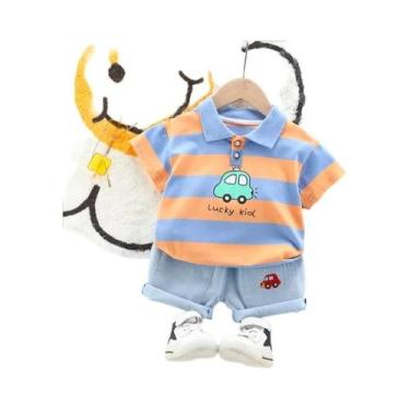 Imagem de Conjunto De Verão Para Bebês Meninos E Meninas Com Camisa Polo E Short