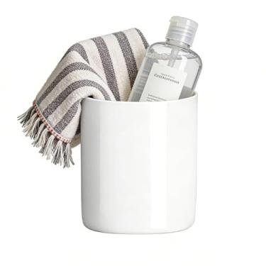 Imagem de LOUIE SILNA Suporte de escova de dentes de cerâmica, organizador de escova de dentes e pasta de dente de banheiro, adequado para escovas de dentes elétricas, fio dental e lâminas de barbear - (A 15 cm