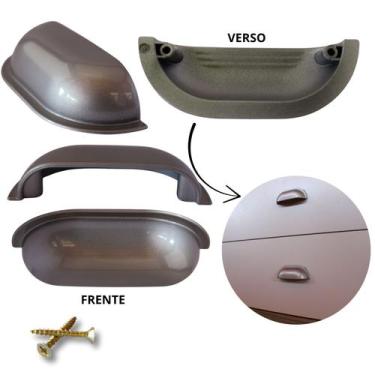 Imagem de Kit c/3 Puxadores Concha Plástico 64mm para Armários e Móveis - Genéri