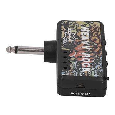 Imagem de HEEPDD Amplificador de Fone de Ouvido de Guitarra Elétrica, Amplificador de Baixo de Carregamento USB Com Controle de Distorção para Músicos de Fone de Ouvido de Guitarra Elétrica, Eletrodomésticos